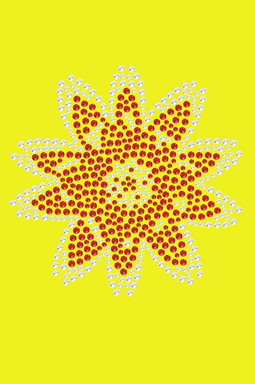 Red Rhinestone Flower - Bandanna