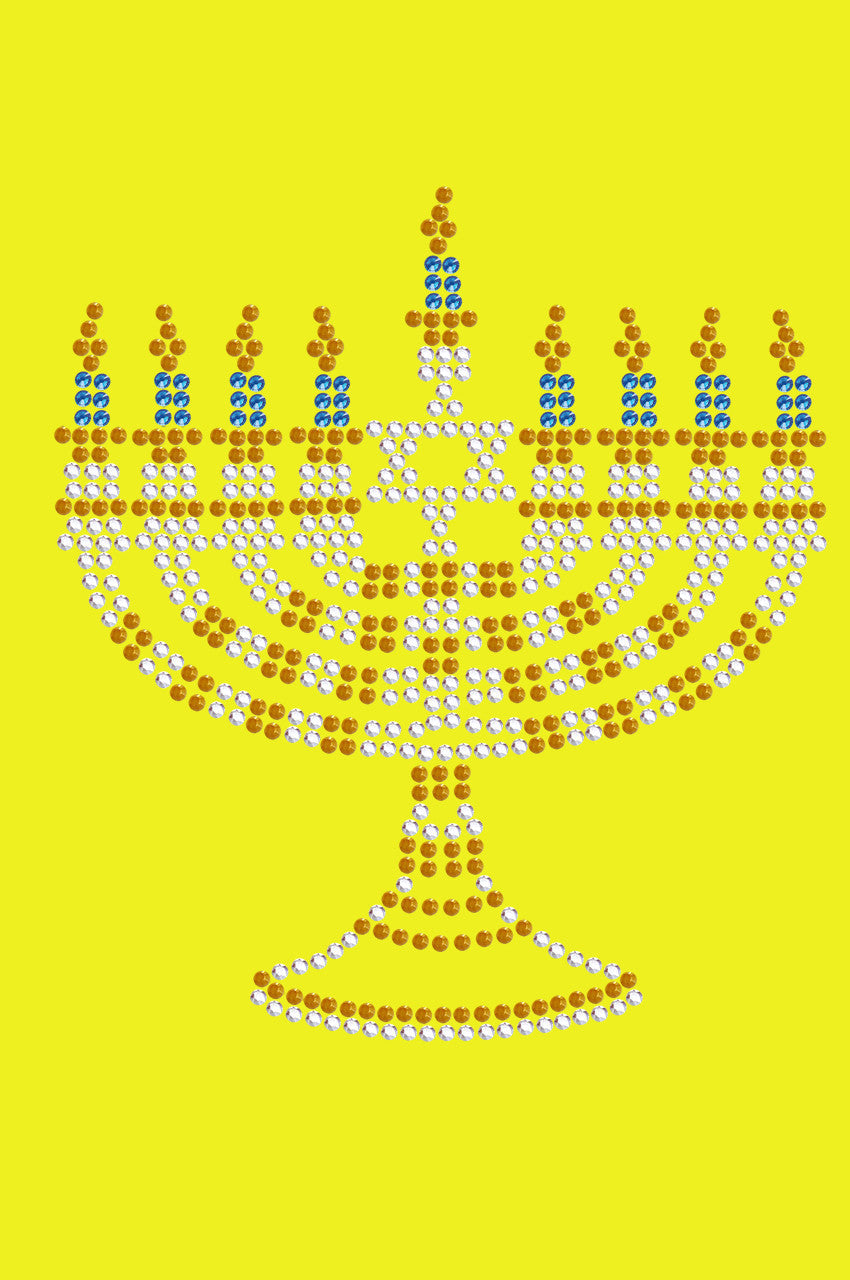 Menorah Blue & Gold (Small) - Bandanna