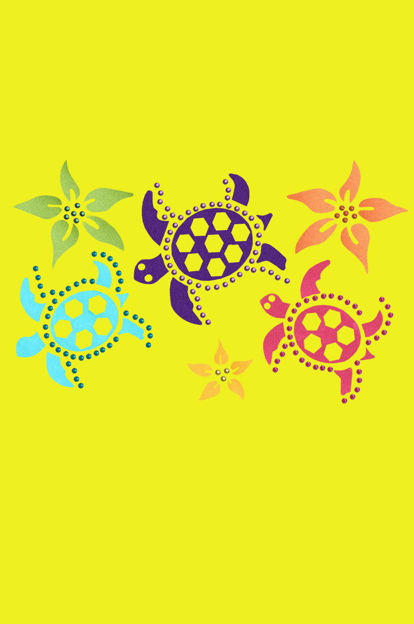 Satin Sea Turtles with Flowers - Bandanna