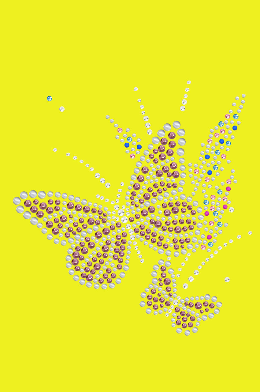 Pink Butterfly with Flowers - Bandannas