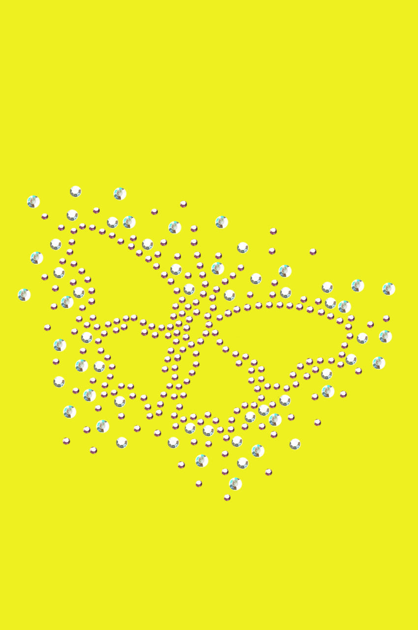 Pink Austrian crystal AB Butterfly - Bandannas