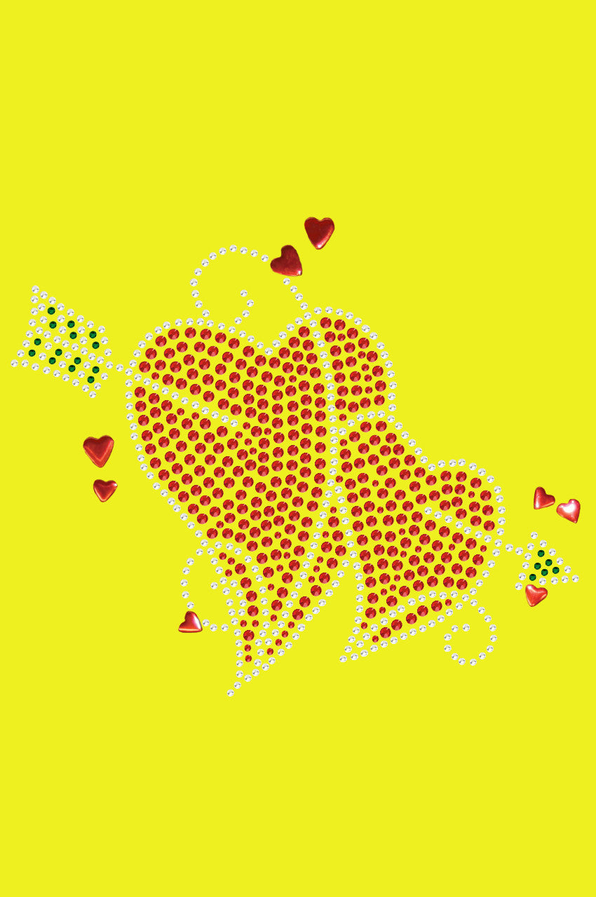 Red Rhinestone Hearts with Arrow Bandanna