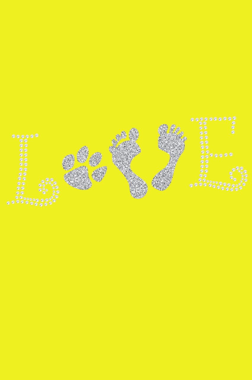 Love with Paw & Feet - Bandanna