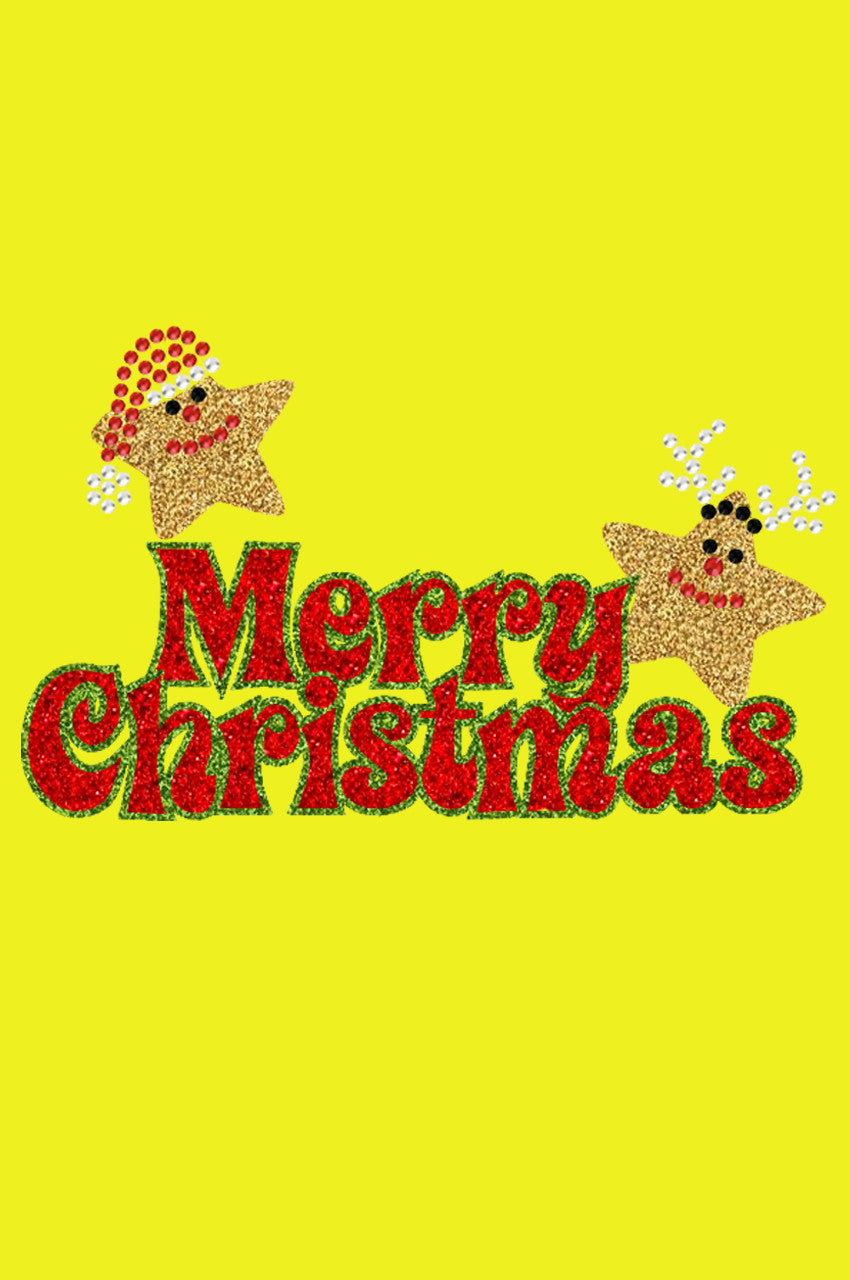 Merry Christmas Glitter Stars - Bandana