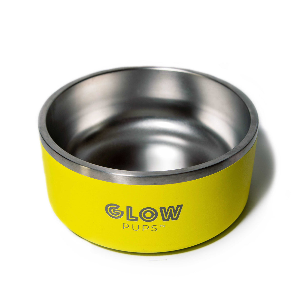 Glow Pups: Sunshine Yellow Vacuum Insulated Stainless Steel Dog Bowl