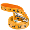 EcoBark Yellow Dog Leash- Padded Comfort Grip Padded Leash Dog Pattern - 4ft, 5ft, and 6ft Leash for Small and Medium Dogs