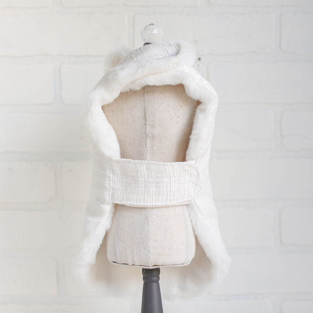Hello Doggie Zha Faux Fur Peach Dog Coat