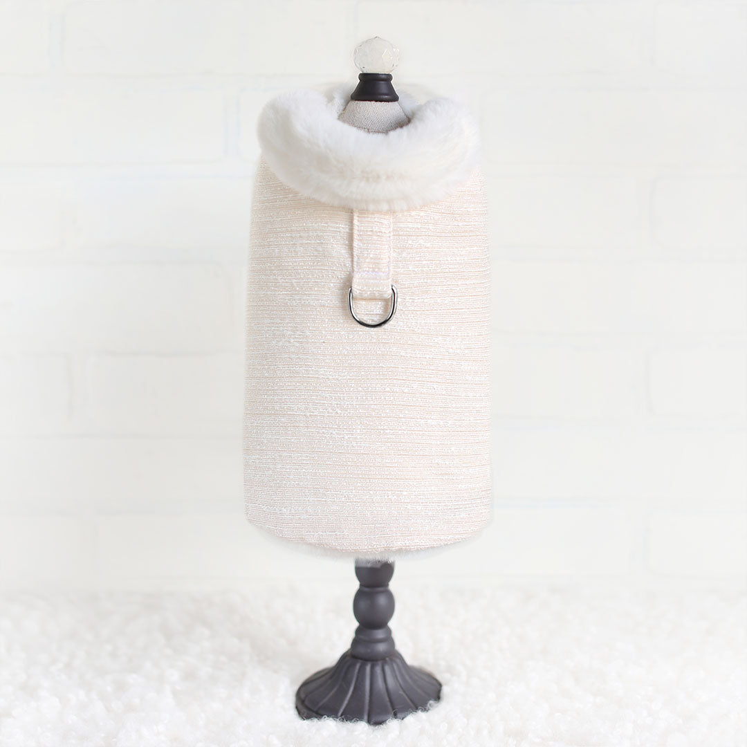Hello Doggie Zha Faux Fur Peach Dog Coat