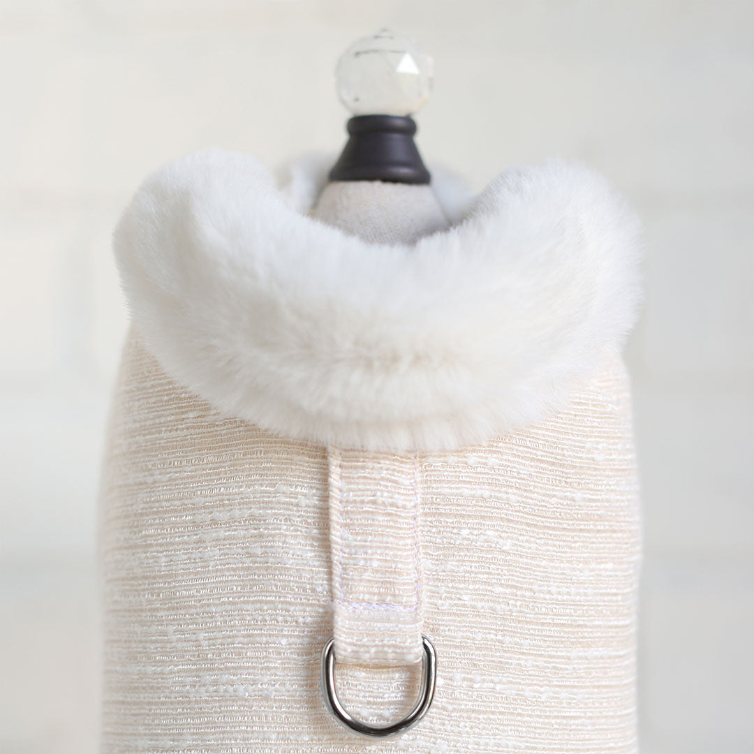 Hello Doggie Zha Faux Fur Peach Dog Coat