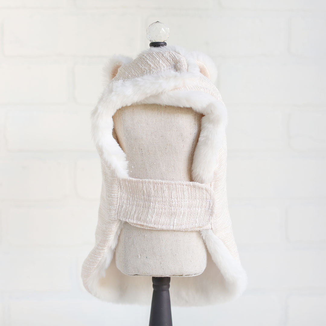 Hello Doggie Zha Faux Fur Peach Dog Coat