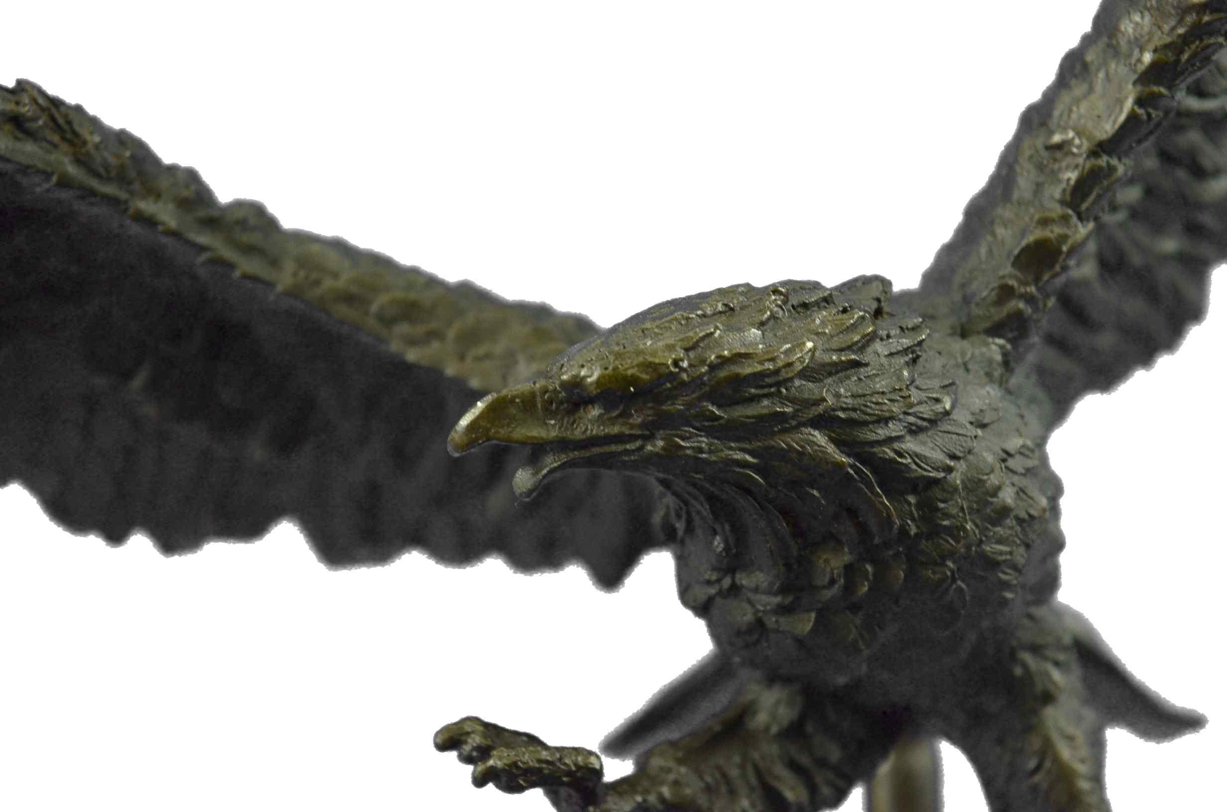 Flying High American Eagle Bronze Sculpture by Milo Bird Art Deco Statue Decor