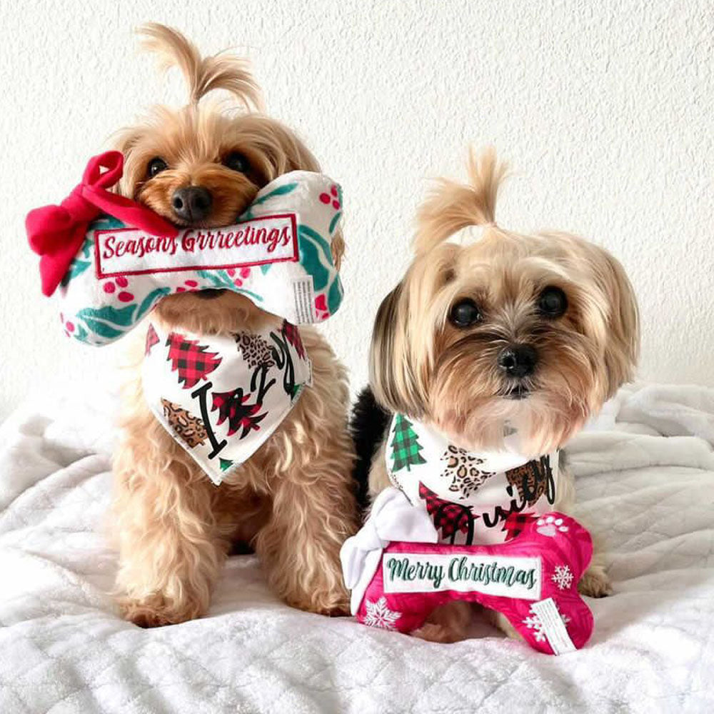 Haute Diggity Dog Holiday Bones Christmas Plush Dog Toy