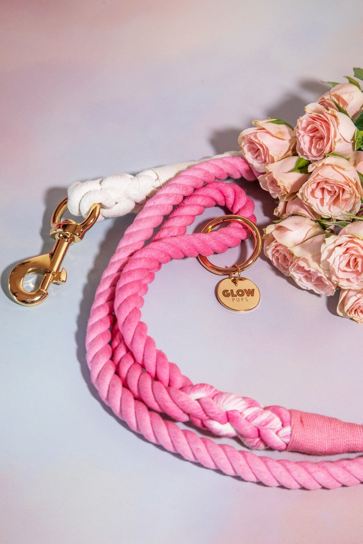 Glow Pups: Pink and White Tie Dye Dog Leash