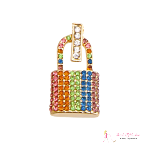 Bark 5th Ave., LLC Rainbow Rhinestone Lock Charm pet supplies