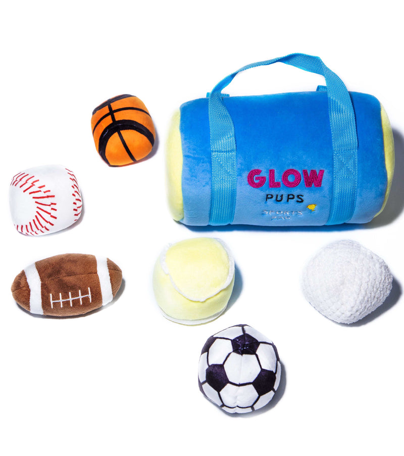 Glow Pups: Sports Bag Hide and Seek Plush Dog Toy Set