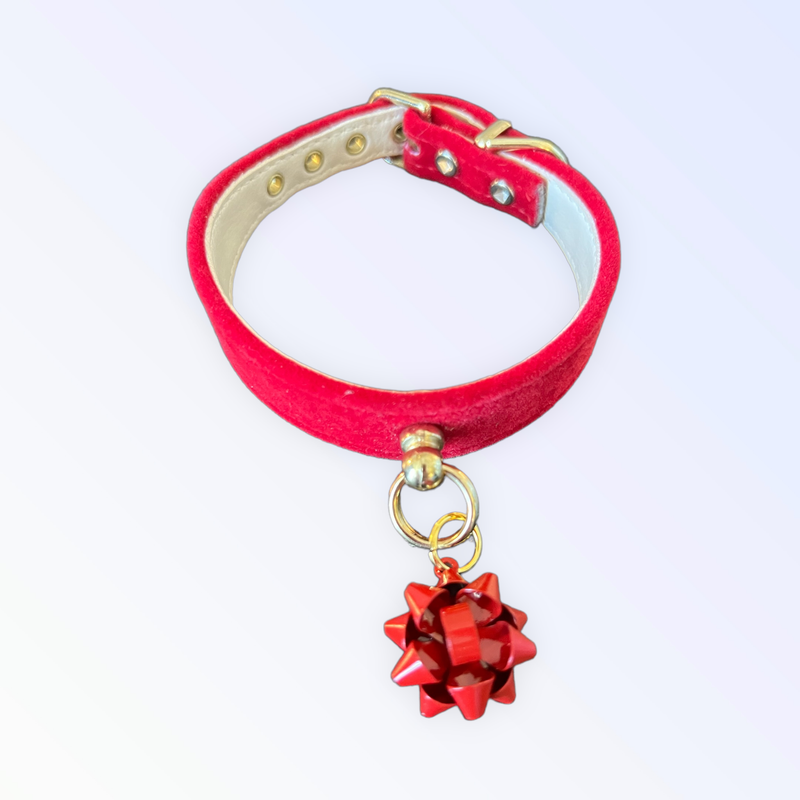 Bark 5th Ave., LLC Velvet Gift Wrap Bow Collar Velvet pet supplies