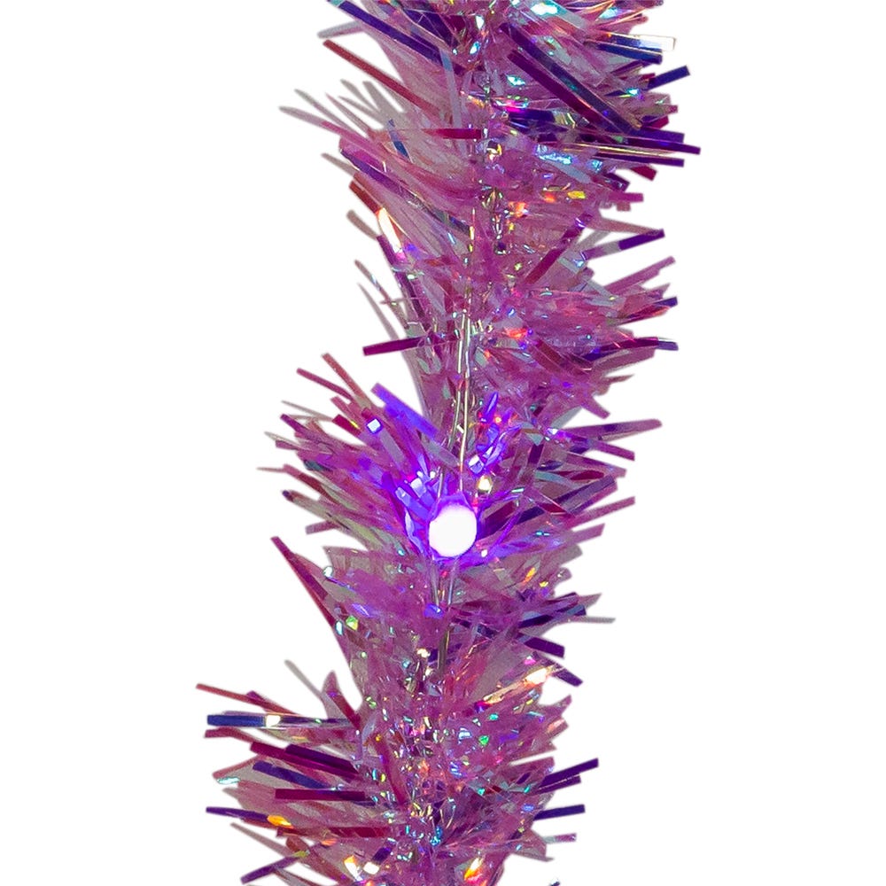 Kurt Adler 6.5-Foot Purple Iridescent Tinsel Cascade Light Set