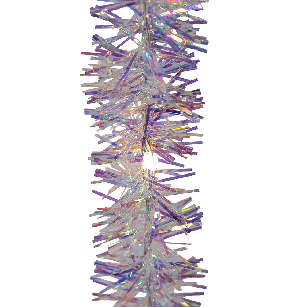 Kurt Adler 6.5-Foot Warm White Iridescent Tinsel Cascade Light Set