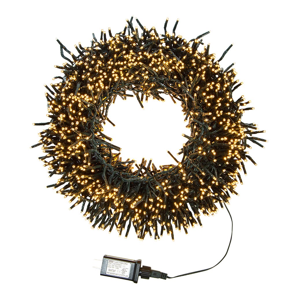 Kurt Adler 2000-Light 65-Foot Cluster Garland with Classic White LED Lights