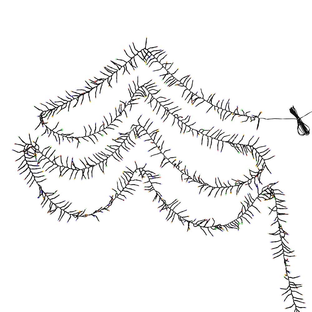 Kurt Adler 2000-Light 65-Foot Cluster Garland with Multi-Color LED Lights