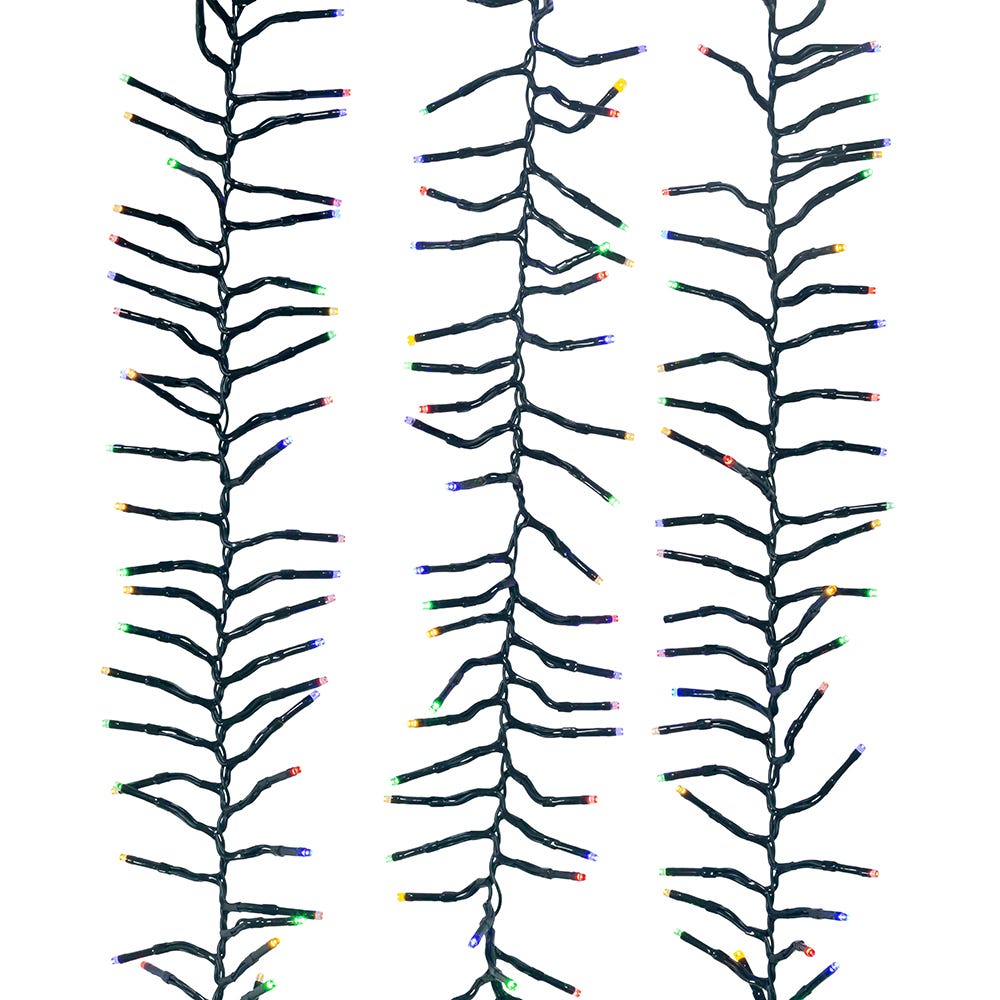 Kurt Adler 2000-Light 65-Foot Cluster Garland with Multi-Color LED Lights