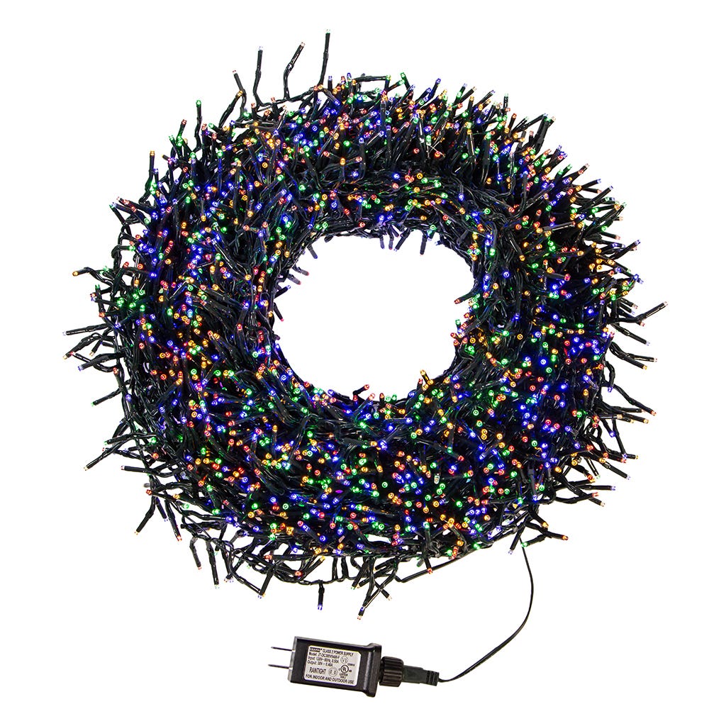 Kurt Adler 3000-Light 98-Foot Cluster Garland with Multi-Color LED Lights