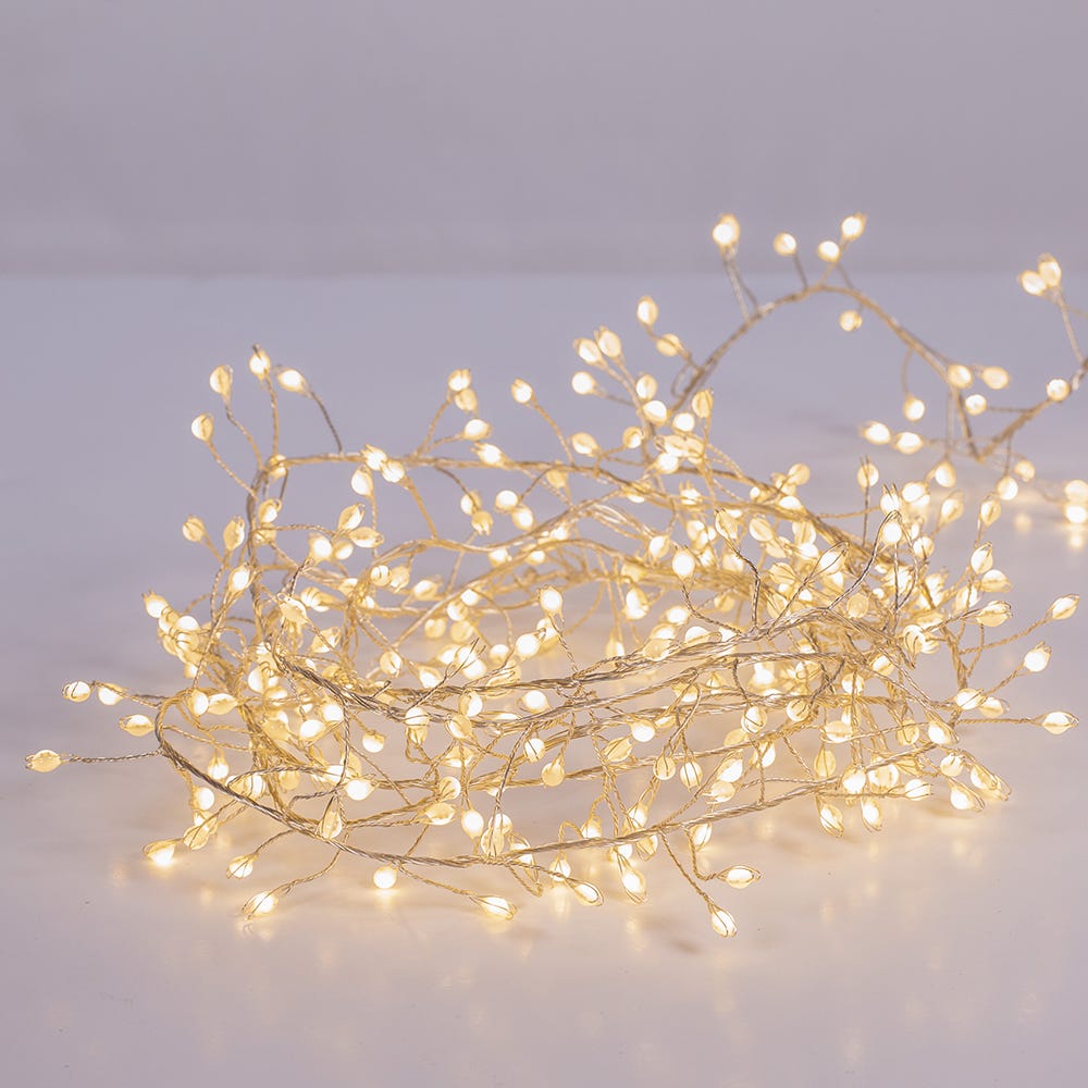Kurt Adler 300-Light Cluster Garland with Warm White LED Lights