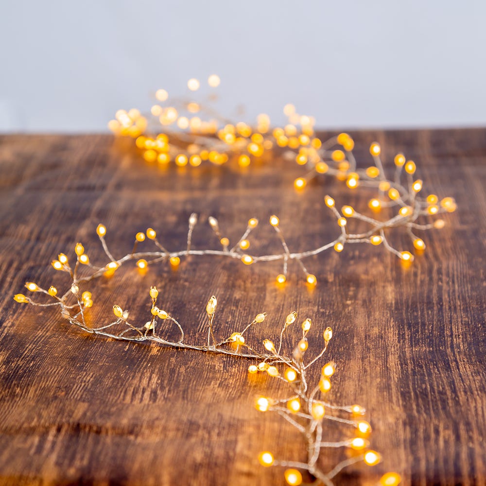 Kurt Adler 300-Light Cluster Garland with Classic White LED Twinkle Lights