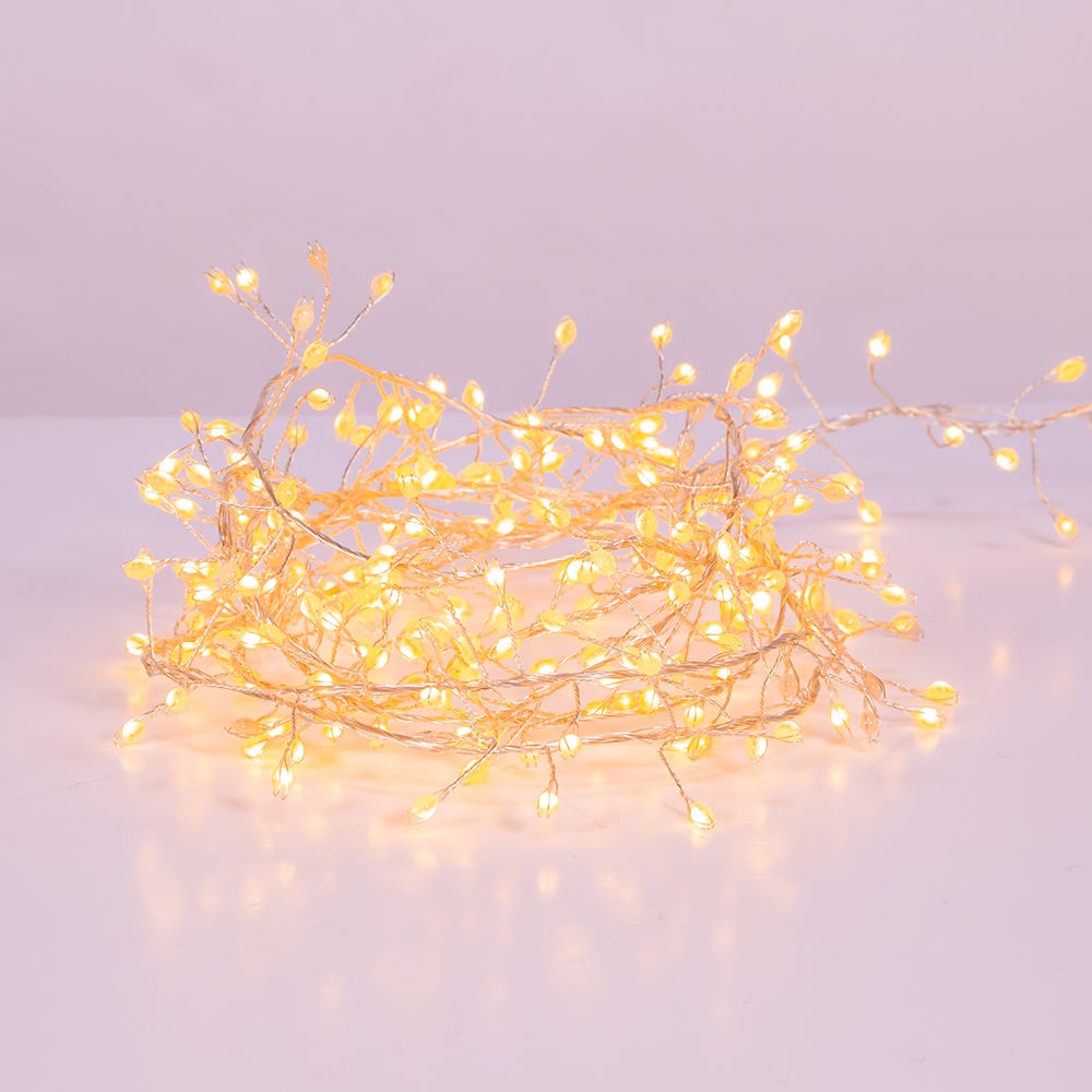 Kurt Adler 300-Light Cluster Garland with Classic White LED Twinkle Lights