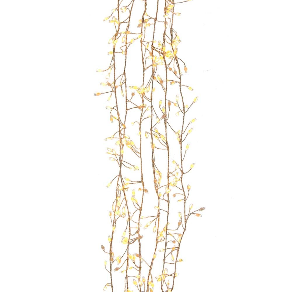Kurt Adler 300-Light  Cluster Garland with Classic White LED Twinkle Lights