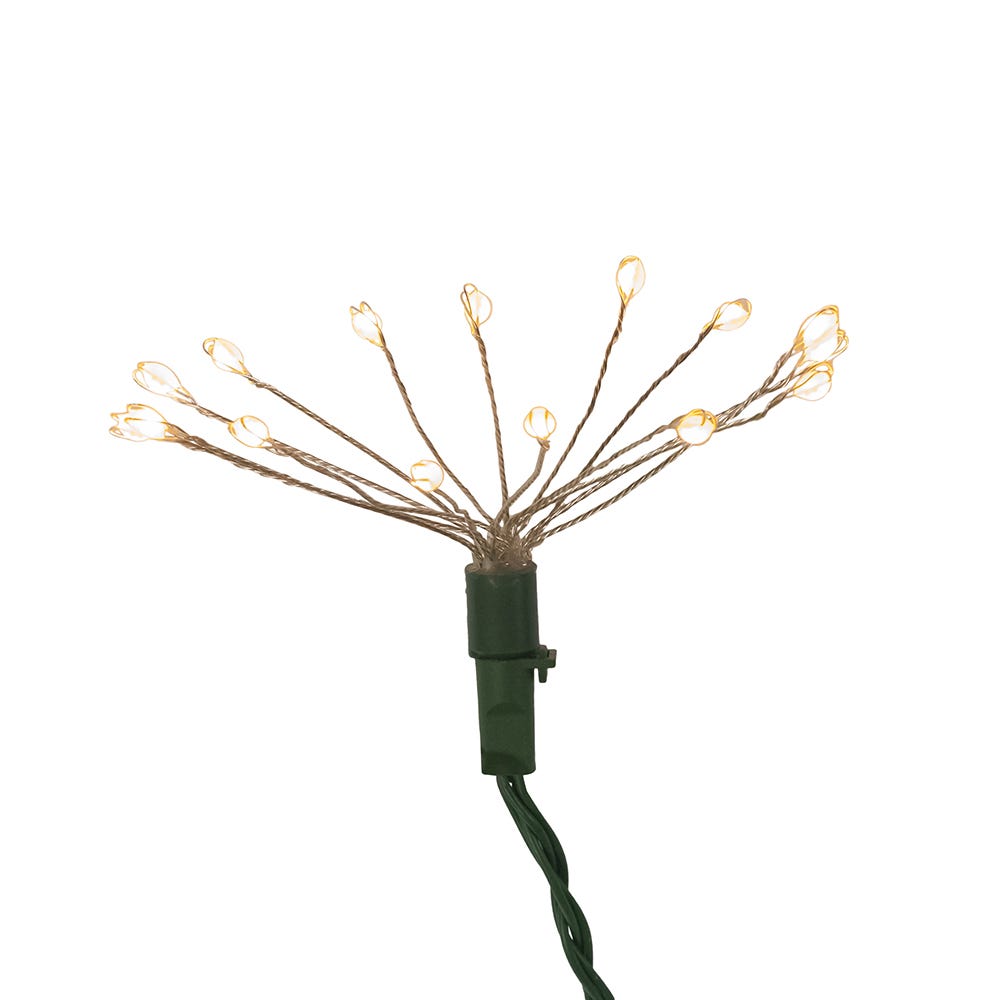 Kurt Adler 75-Light Cluster Burst Classic White Superbright LED Light Set with Green Wire