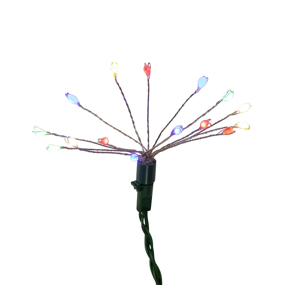 Kurt Adler 75-Light Cluster Burst Multi-Color Superbright LED Light Set with Green Wire