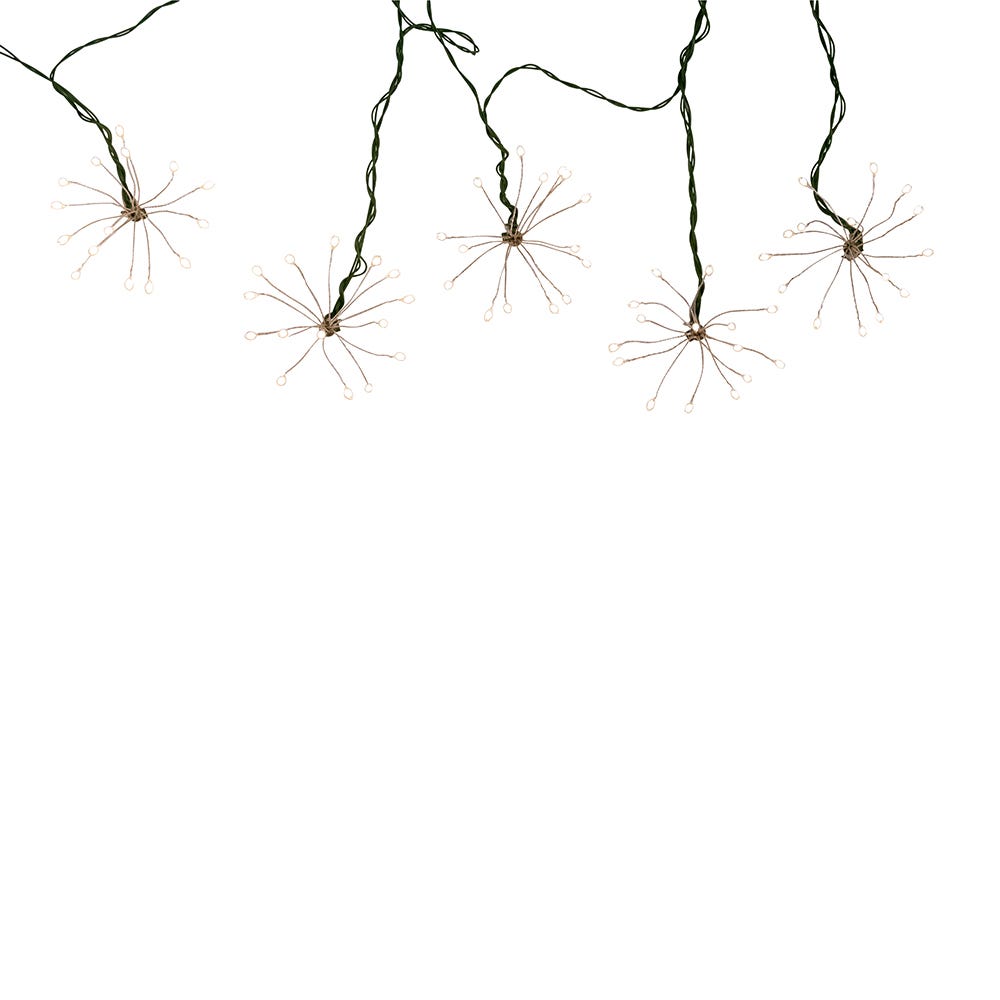 Kurt Adler 75-Light Cluster Burst Warm White Superbright LED Light Set with Green Wire