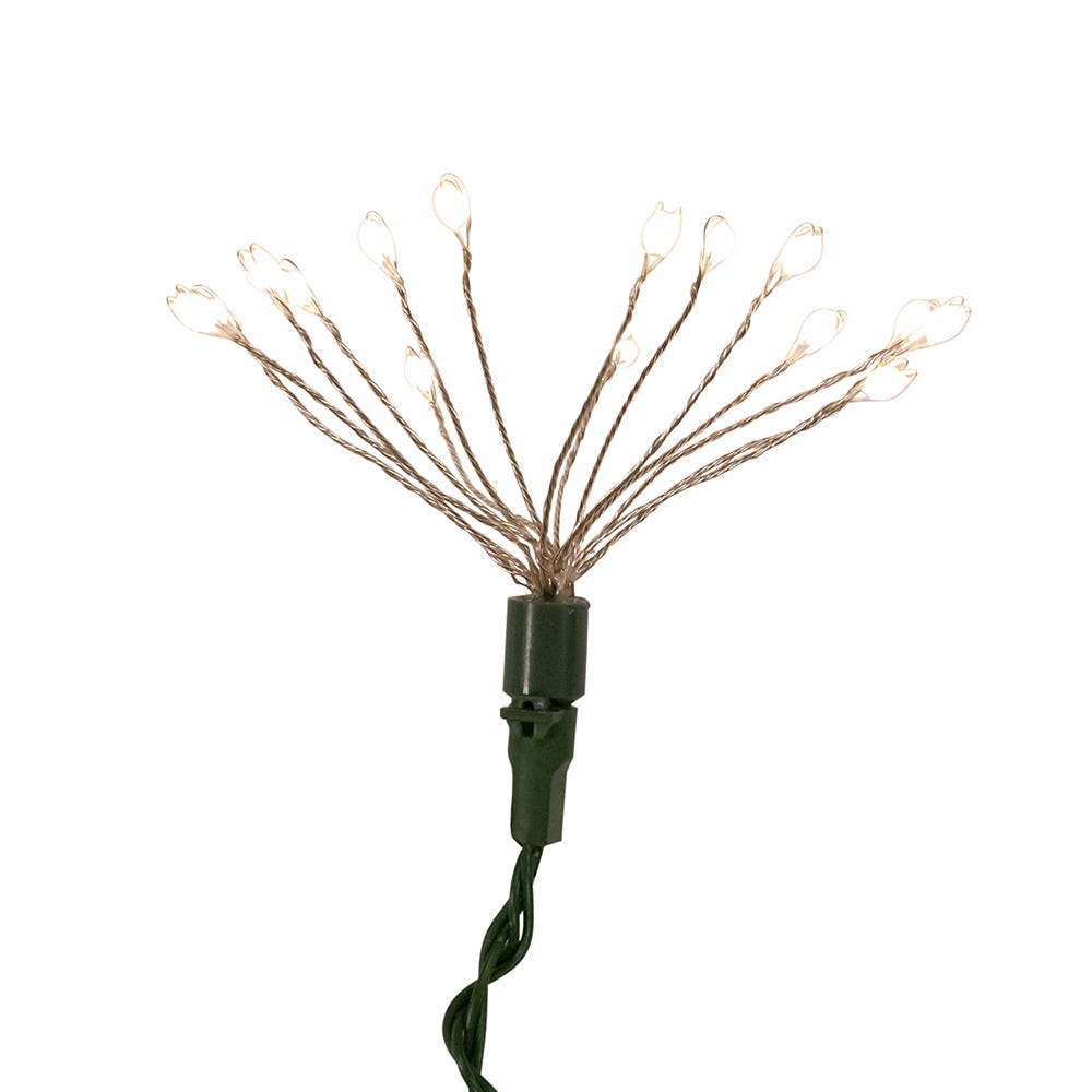 Kurt Adler 75-Light Cluster Burst Warm White Superbright LED Light Set with Green Wire