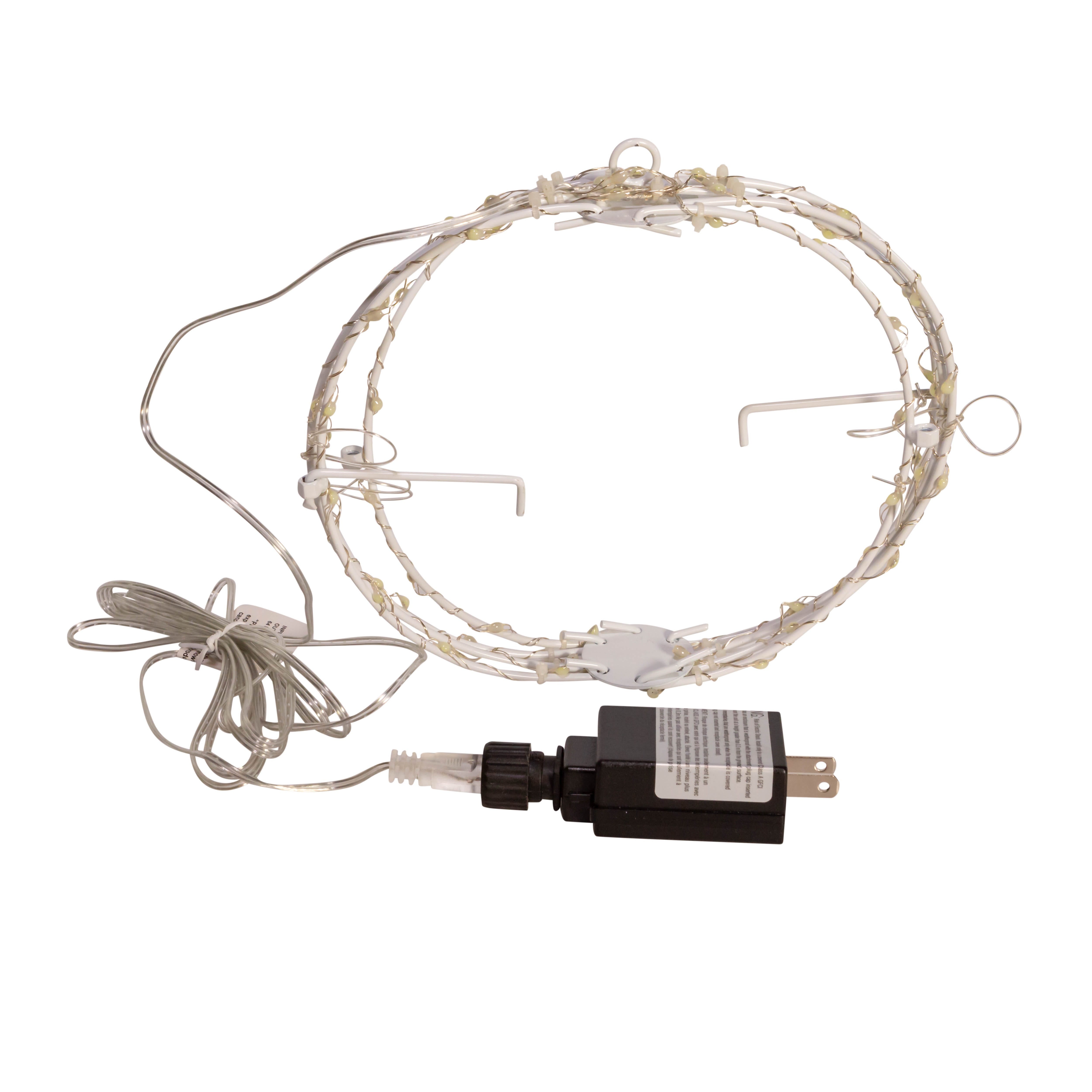 Kurt Adler 12-Inch Cool White Superbright LED Clear Wire Foldable Metal Sphere