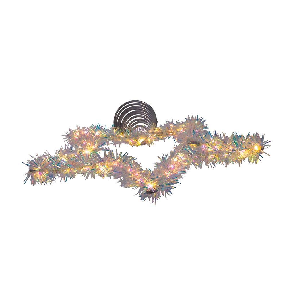 Kurt Adler 12.2-Inch Tinsel Star Tree Topper with Warm White LED Lights