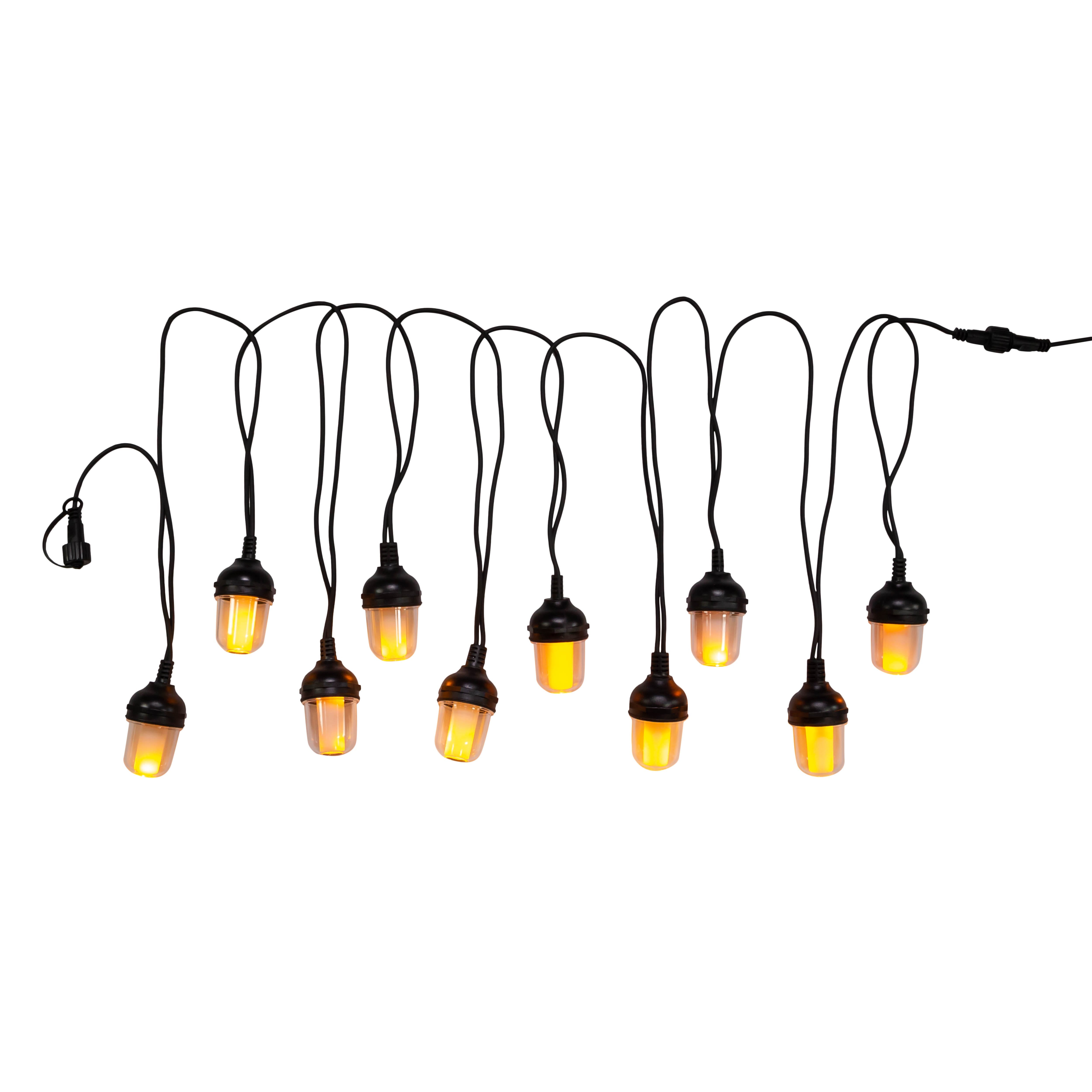 Kurt Adler 100-Light 10-Piece Lantern with Flicker Flame Light Set