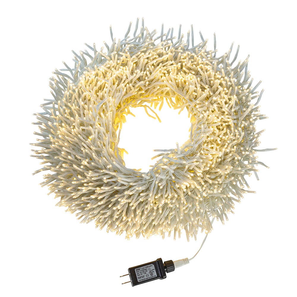 Kurt Adler 98-Foot 3000-Light Cluster Garland with Warm White LED Lights