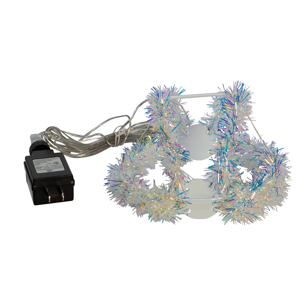 Kurt Adler 6-Inch Warm White LED Tinsel Foldable Sphere