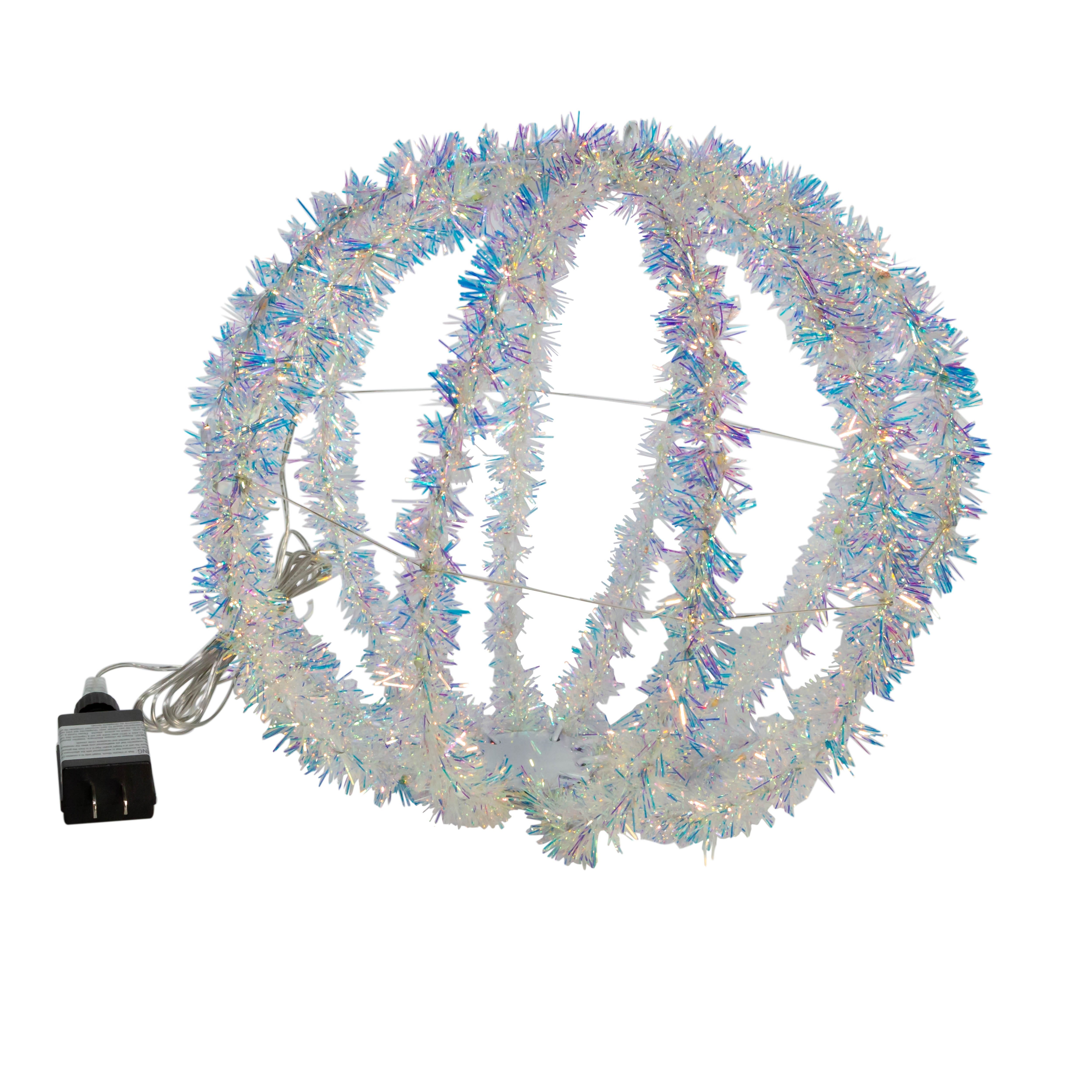 Kurt Adler 12-Inch Multi-Color LED Tinsel Foldable Sphere