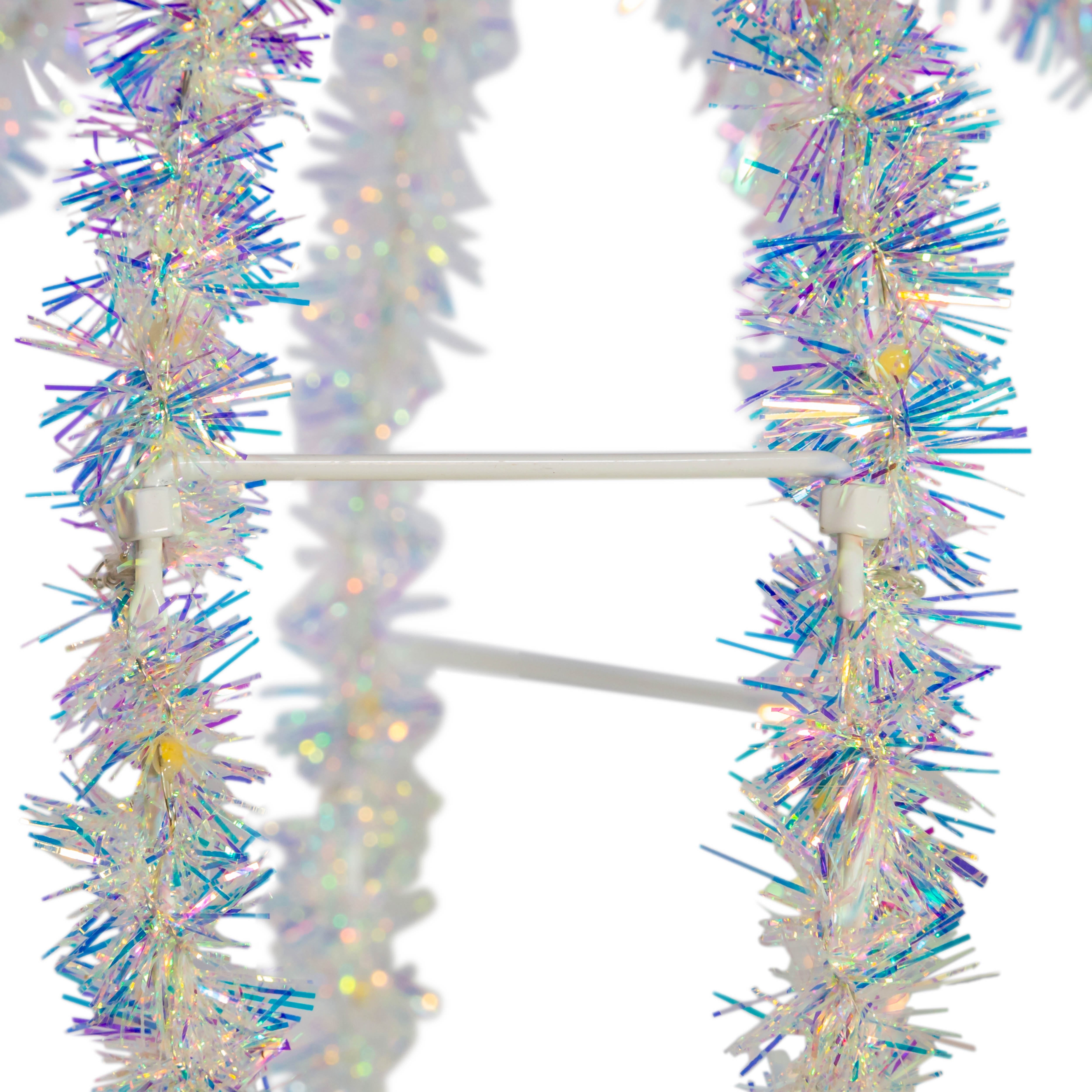 Kurt Adler 12-Inch Warm White LED Tinsel Foldable Sphere