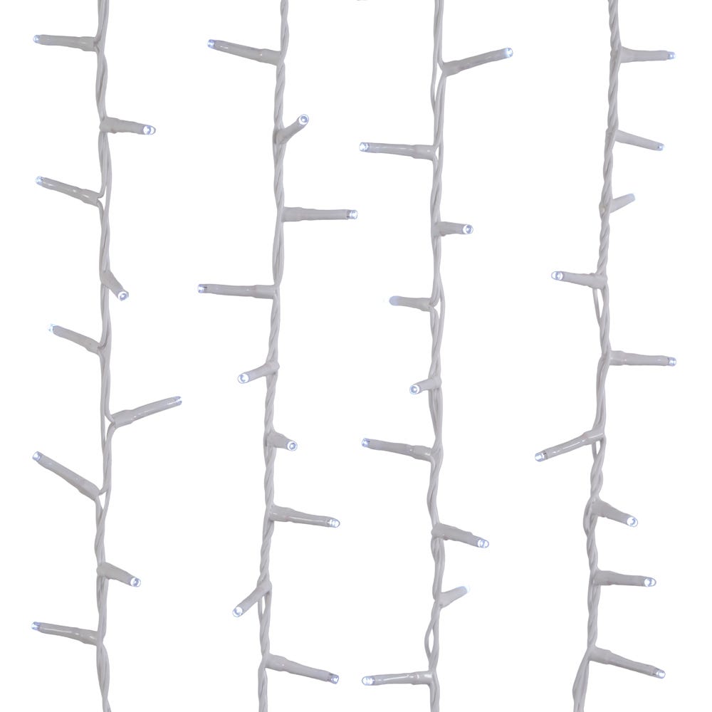 Kurt Adler 600-Light 49.2-Foot Cool White LED White Wire Rice Light Set