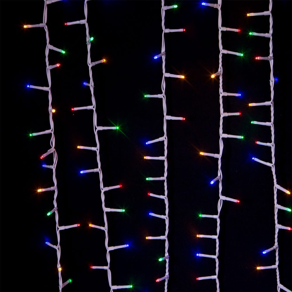 Kurt Adler 600-Light 49.2-Foot Multicolored LED White Wire Rice Light Set