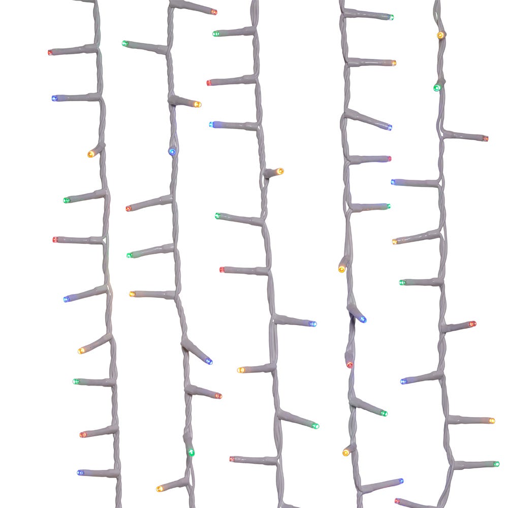 Kurt Adler 600-Light 49.2-Foot Multicolored LED White Wire Rice Light Set