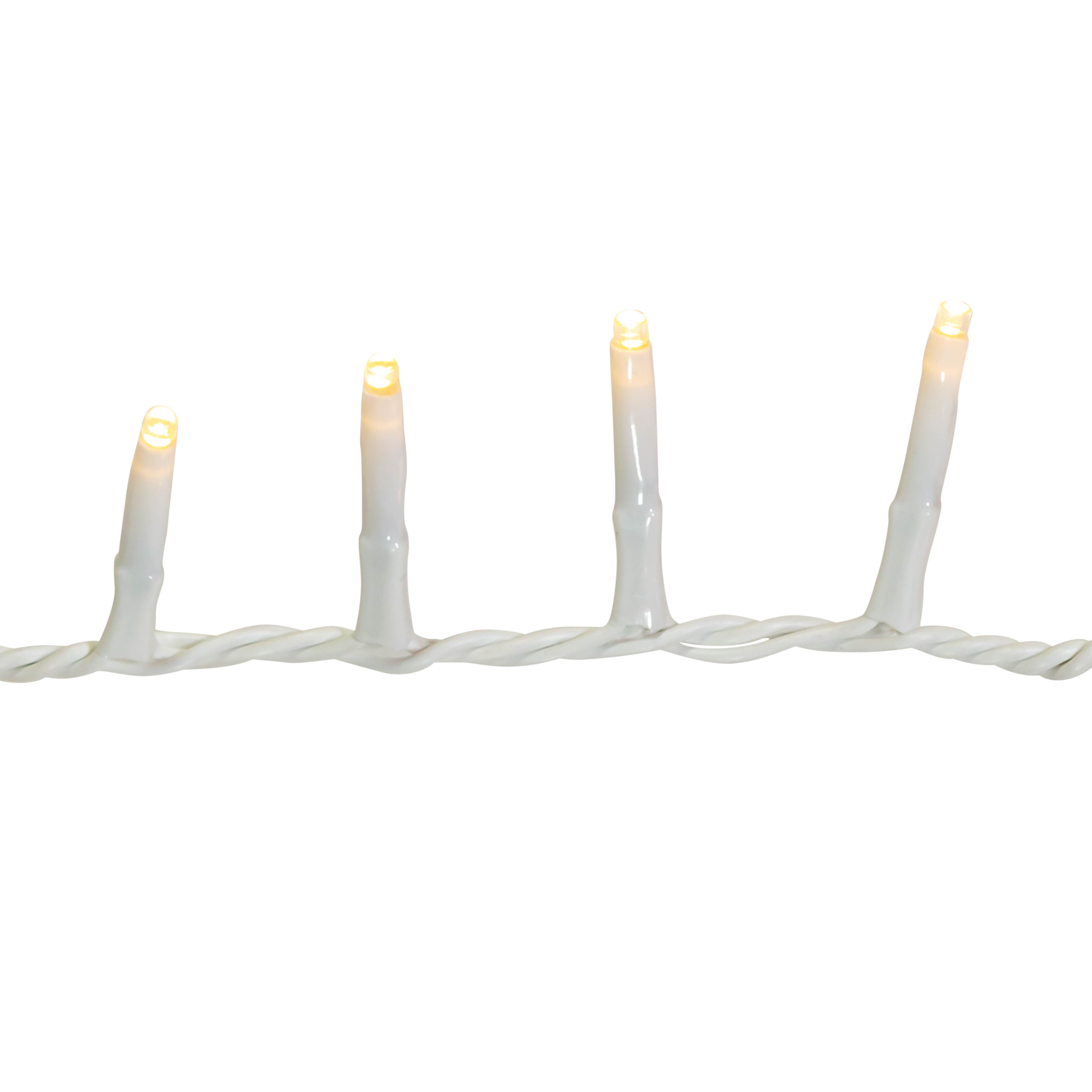 Kurt Adler 600-Light 49-Foot Warm White LED White Wire Rice Lights