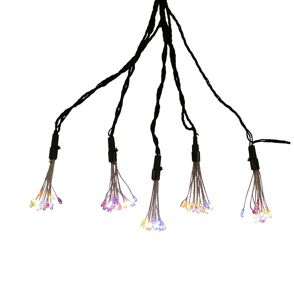 Kurt Adler 75-Light Cluster Lights and Multi-Color Twinkle LED Lights with Green Wire