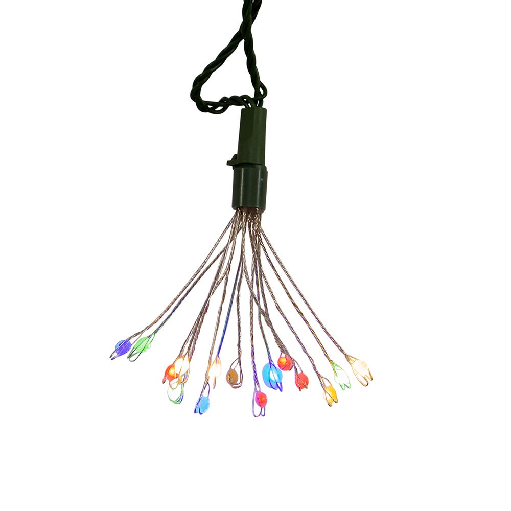 Kurt Adler 75-Light Cluster Lights and Multi-Color Twinkle LED Lights with Green Wire