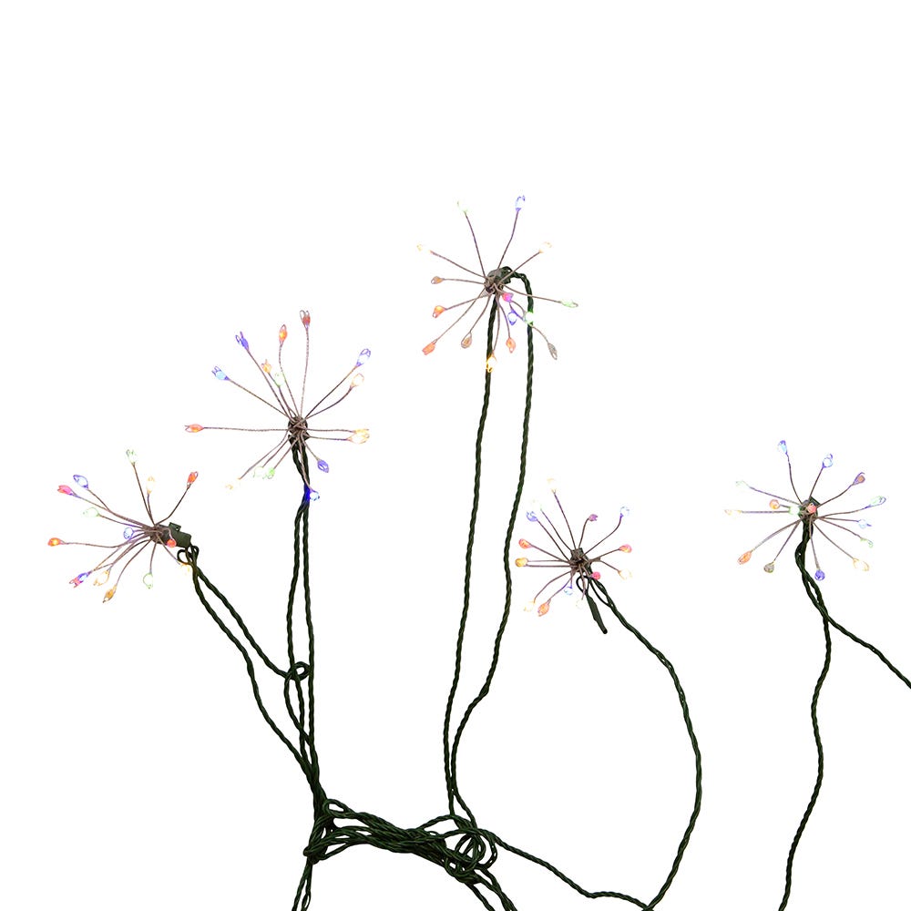 Kurt Adler 75-Light Cluster Lights and Multi-Color Twinkle LED Lights with Green Wire