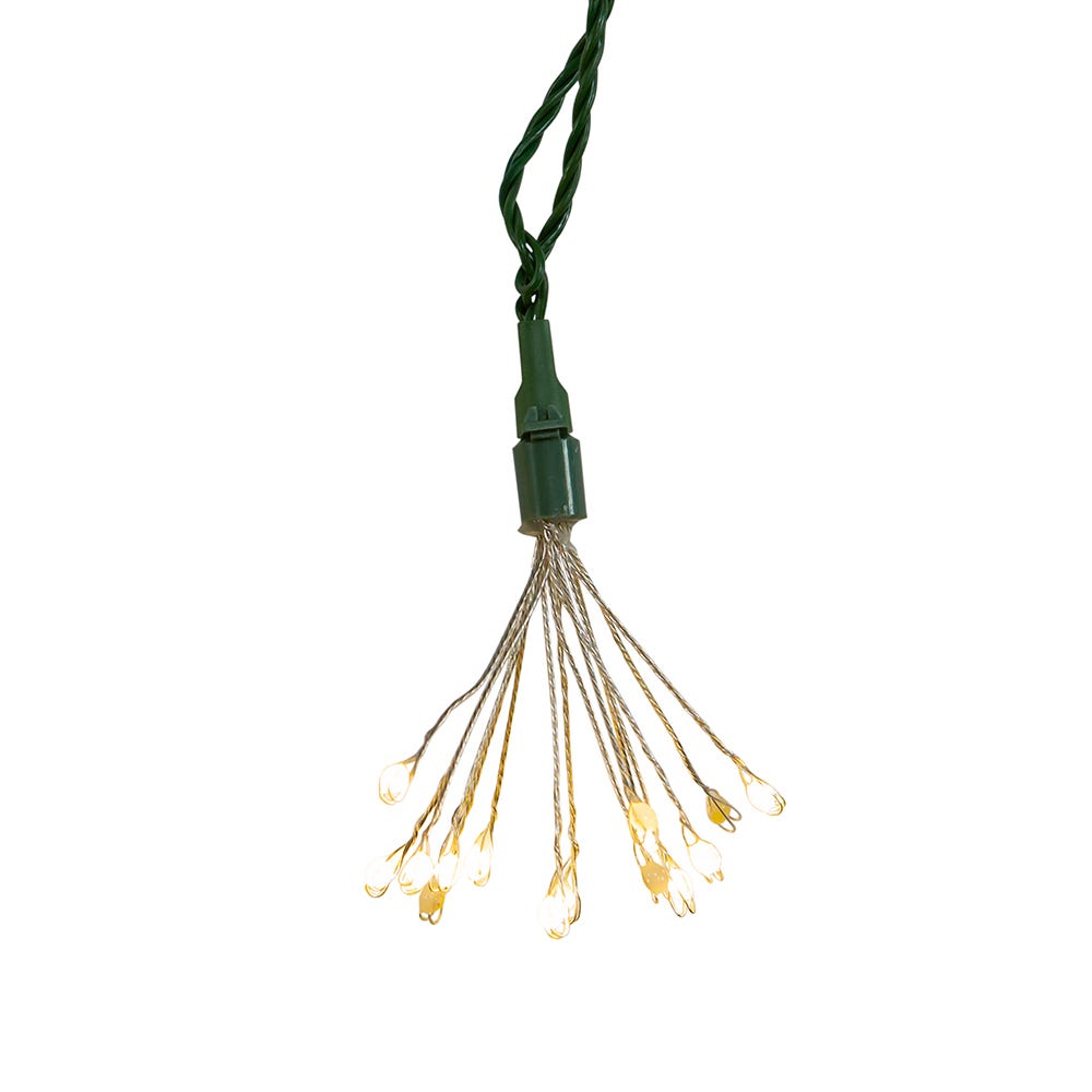 Kurt Adler 75-Light Cluster Lights and Warm White Twinkle LED Lights with Green Wire