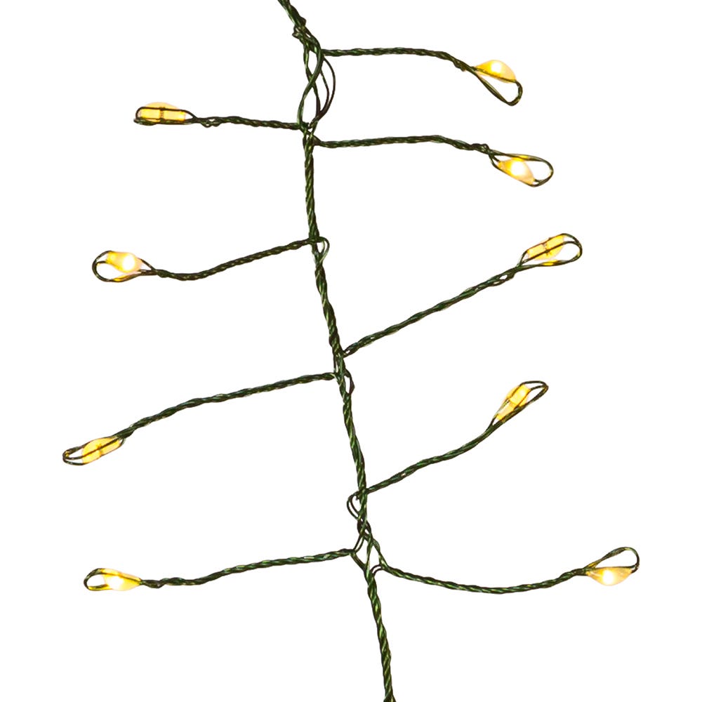 Kurt Adler 240-Light Twinkle Cool White LED LED Cluster Garland with Green Wire